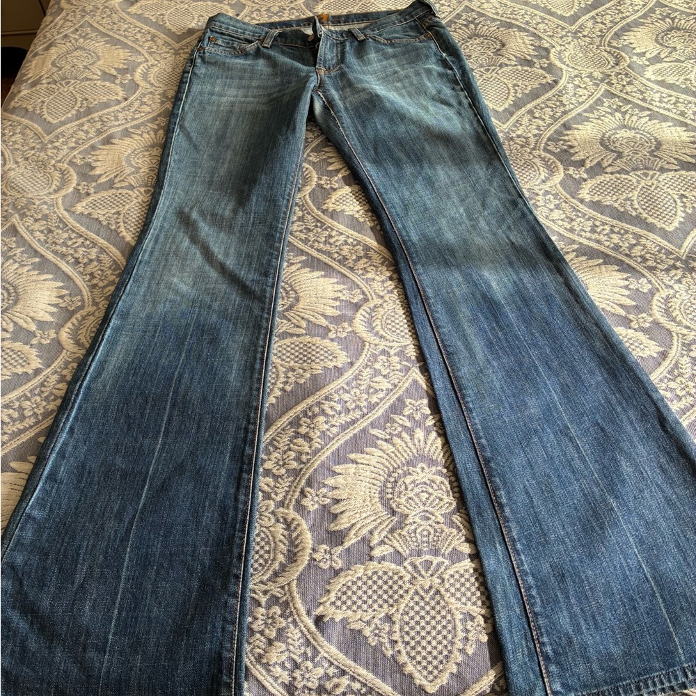 7 For All Mankind Distressed Flare Jeans